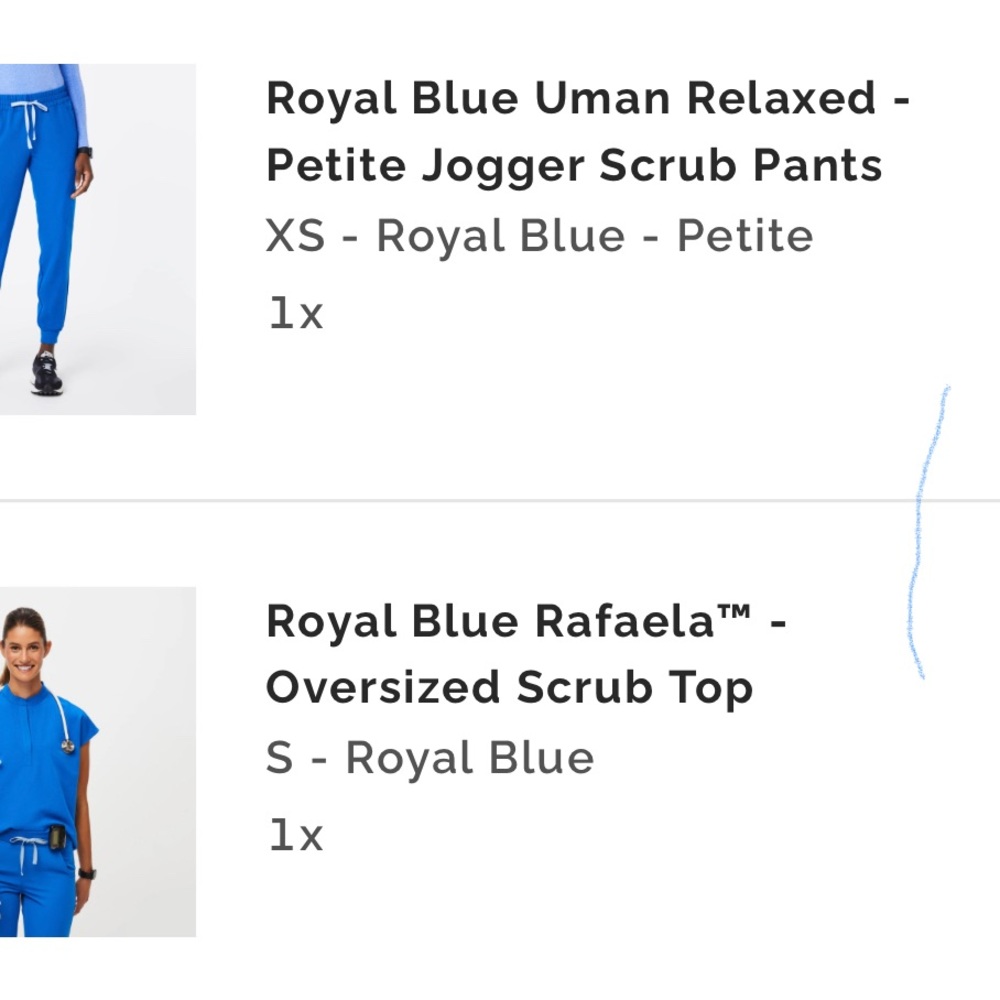 Figs Royal Blue Scrub Set